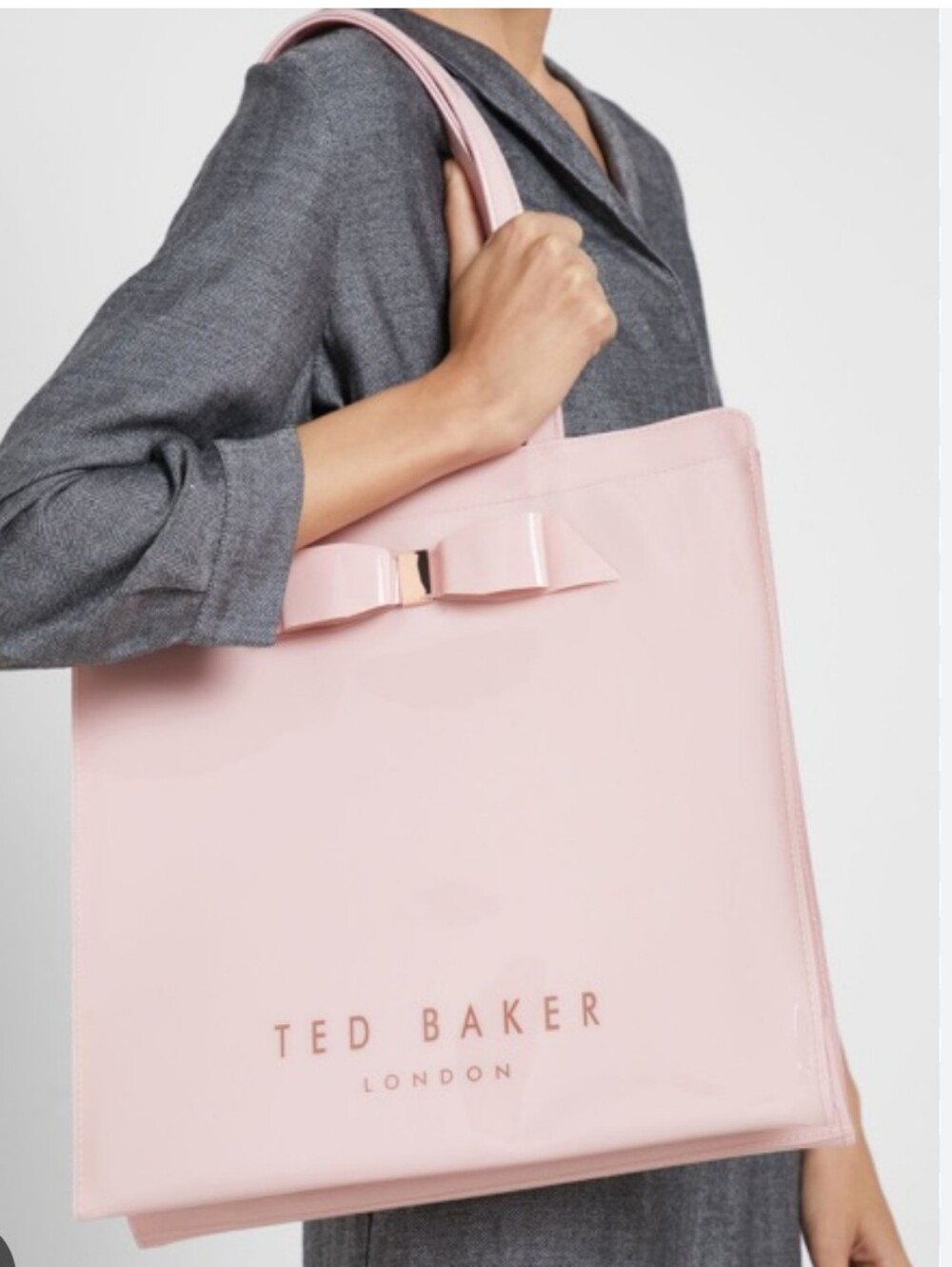 Ted Baker Pale Pink Bow-Accent Tote